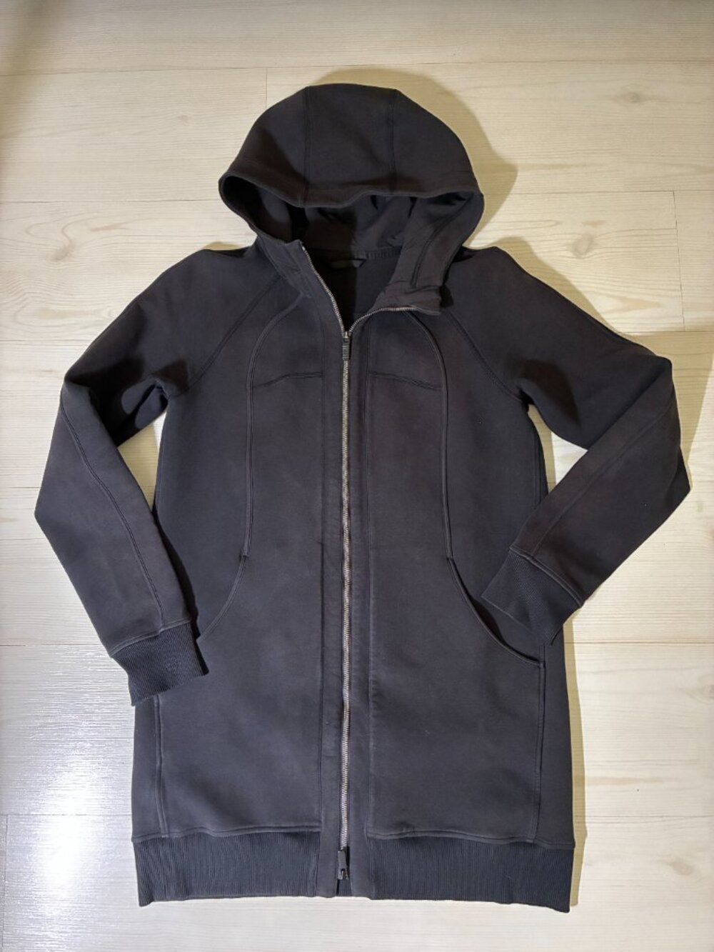 Lululemon Black Long For It Jacket Full Zip Tunic Length Hoodie Sweatshirt S: 8